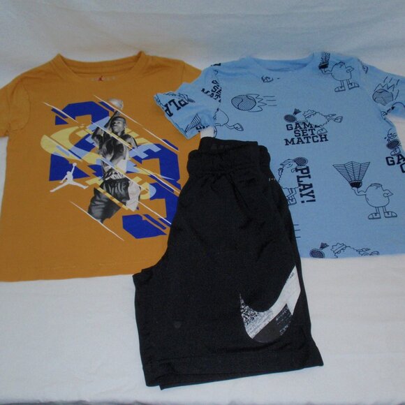 Lot of 3 Boys Summer T-shirt Shirt Nike Jordan H&M Shorts XS S 4 5 - Picture 1 of 13